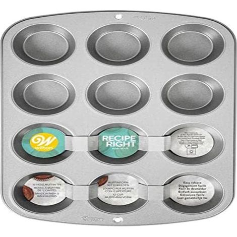 Wilton Teglia da forno per cupcake/muffin, ricetta destra, antiaderente, 12 fori (1/5)