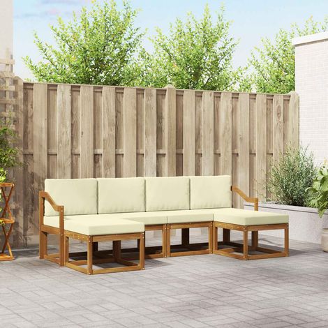 vidaXL Outdoor Sofa Set 6 pcs Natural and Cream (1/4)