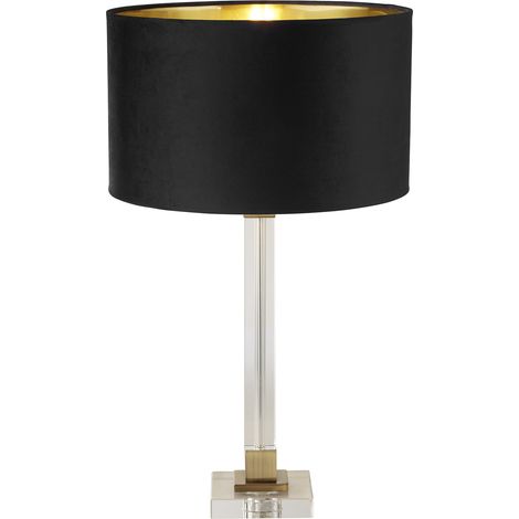 Lampada da tavolo Scarborough - Cristallo e metallo ottone, velluto nero (1/3)