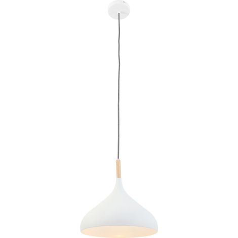 Sienna Bjorr Lámparas de Techo Colgantes Dome Blanco Mate, Madera Transparente (1/4)