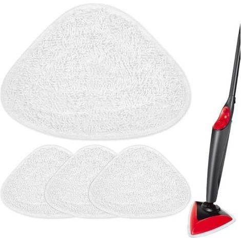 Ensemble de 4 pièces de rechange pour vadrouille à vapeur, chiffons en microfibre blancs pour vadrouilles à vapeur Vileda (paquet de 4 - Blanc) (1/5)