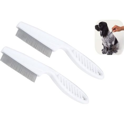 Peigne anti-puces pour animaux, peigne pour chiens et chats, peigne de toilettage anti-puces, peigne à aiguilles en acier pour l'épilation, peigne anti-puces. (1/5)