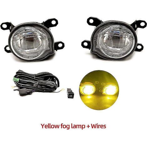 Passend für Toyota Yaris 20-21 Yaris LED Weißgold Nebelscheinwerfer-Baugruppe, passend für Nebelscheinwerferrahmen (LED gelber Nebelscheinwerferkabelbaum) (1/5)