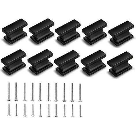 Boutons de tiroir carrés noirs pour meubles, poignées de commode (1/5)
