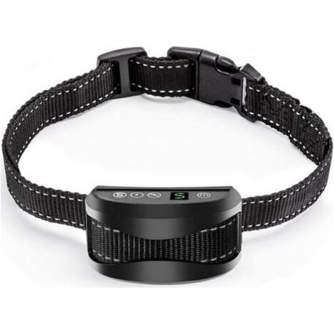 Collier Anti aboiement Chien 3 Modes Choc électrique/Vibration/Sensibilité Aide au Dressage Inoffensif Automatique Batterie Rechargeable Sangle Reflechissant Réglable pour Petit Gros Chien (1/4)