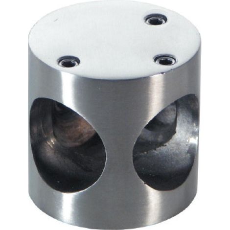 HERRAJES ALK nudo conector cabine 3p tubo 25mm inoxidable , 0UNIDADES