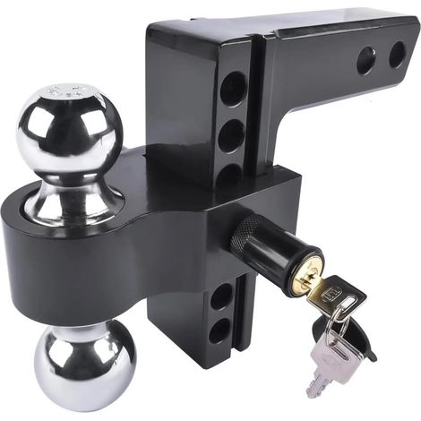 AP03 – Attelage De Remorque Réglable Noir, Adapté Récepteur De 2 Pouces, Attelage De Chute/montée en Aluminium De 6 Pouces, Attelage De Remorquage for Usage Intensif (1/5)