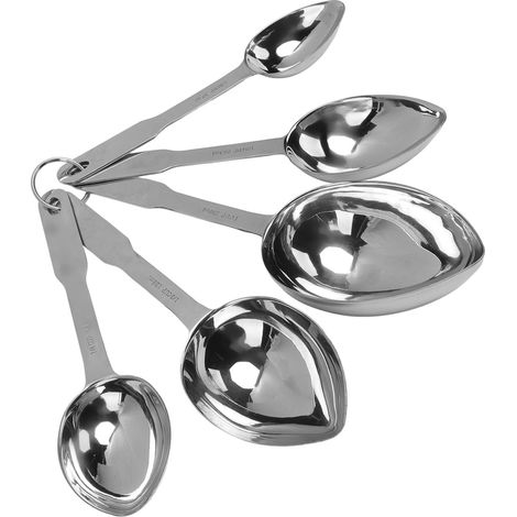 Lot de 5 cuillères à soupe ergonomiques à long manche en acier inoxydable et à surface brillante, idéales pour la cuisine.