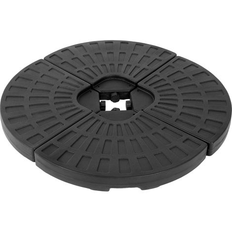 Base de parasol ronde 67x46,5x7 cm en plastique noir, à remplir, pour parasol déporté – MEUBLIV (1/5)