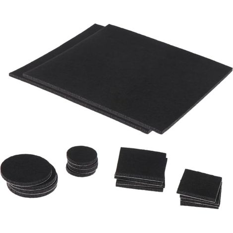 130 patins de protection en feutre noir 3 mm pour pieds meubles, (1/5)