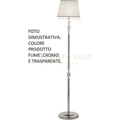 PIANTANA LIVIA CROMO E FUME' E TRASPARENTE 1 LUCE ATTACCO E27 H.150+30CM