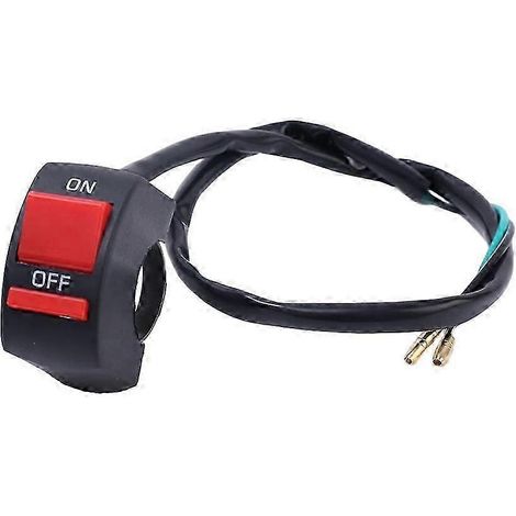 Interrupteur universel pour voiture, à bouton-poussoir, avec câble de 60 cm ou 100 cm, pour feux antibrouillard et néons (12 V CC). (1/5)