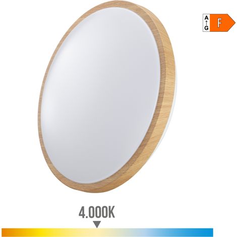 Oberflächenlampe Rund LED 18W 1820lm 4000K ø33x5,5cm Holzoptik Edm.