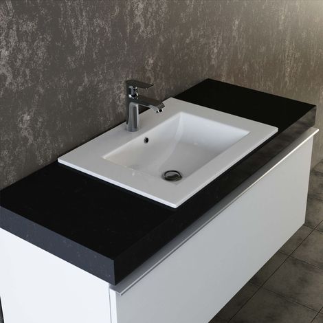VILSTEIN© Keramik Einbauwaschbecken Einbau Einsatz Waschbecken Becken Handwaschbecken 62cm (1/5)