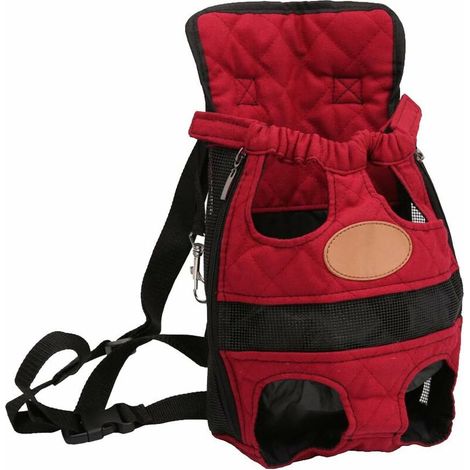 Legs-Out Front Pet Dog Carrier,Hands-Free Adjustable Backpack Travel Bag for Small Medium Puppy Doggie Cat Bunny Breeds Outdoor S, red (1/5)