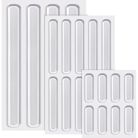 22PCS Silencieux de porte Bandes de silicone Coussinets de meubles Butées de porte anti-claquement Protecteurs de porte Butées en caoutchouc Butées de porte d'armoire Butées de choc (1/5)