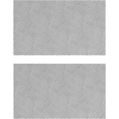 Nez de marche Rectangulaire 2 pcs Argenté 50 x 30 cm Aluminium (1/5)