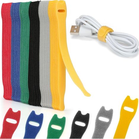 Packung mit 120 Nylon-Kabelbindern, [150 mm x 12 mm] – 6 gemischte Farben (1/5)