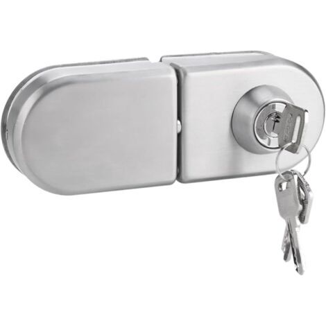 QORVA-Serrure de porte en verre 10-12 mm, serrure de vitrine en acier inoxydable avec clés pour salle de bain d'hôtel, aucun perçage requis.