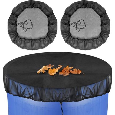 Stück Regentonnennetz, verstellbares Eimernetz mit Kordelzug zum Schutz vor Staub, Blättern und Mücken, Durchmesser 80 cm. (1/5)