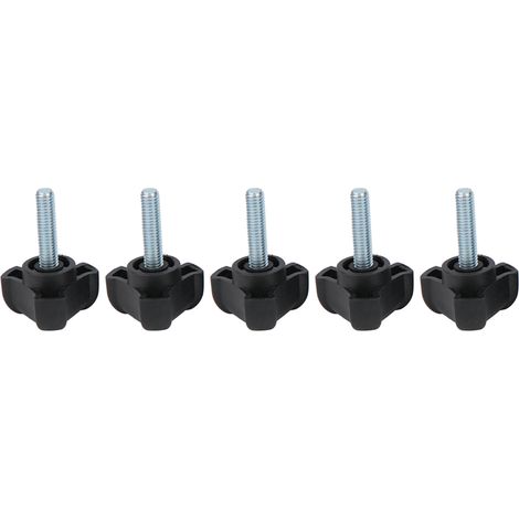 Poignée moletée plastique triangulaire réglable, 5 pièces boulon M6 25mm, vis à main à verrouillage, écrou papillon de fixation, poignée arc ergonomique pour équipement industriel. (1/5)