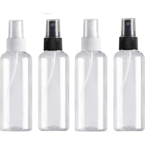 4PCS 100ml Flacon Vaporisateur, Bouteille de Voyage Vide Plastique Réutilisables Transparent Atomiseur De Poche, Bouteilles de Pulvérisation, Spray Sous-Bouteilles de Cosmétiques