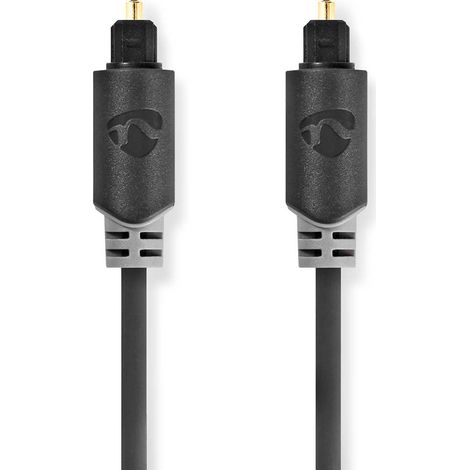 Optisches audiokabel toslink stecker toslink stecker 200 m rund pvc anthrazit box