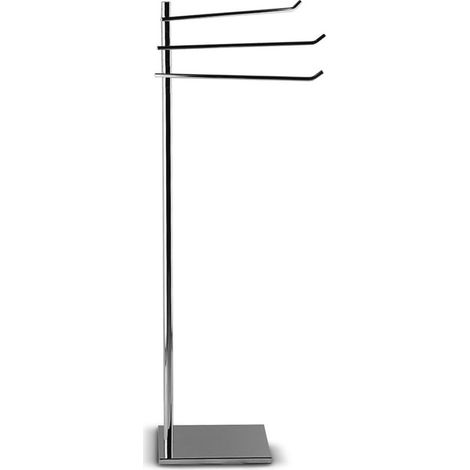 Piantana porta asciugamani bagno con porta salviette orientabili, base rettangolare - piantana da bagno (1/2)