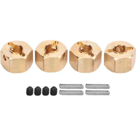 Jeu de 4 adaptateurs hexagonaux en aluminium de 12mm pour moyeux de roue étendus, compatibles SCX10 90046 GN7 CC01 1/10 RC voitures 8mm. (1/5)