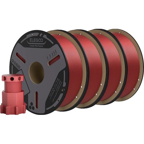Filamento per stampa 3D, rinforzato con fibra di carbonio, ad alta resistenza, 4 kg, rosso (1/2)