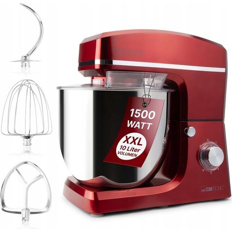 Robot da cucina planetario Clatronic RED da 1500 W, potente e maneggevole.