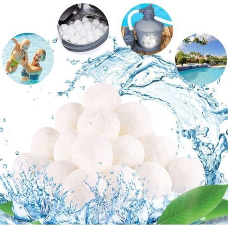Balle Filtrante Piscine,700g Boule Coton Filtre Piscine pour systèmes de Filtre a Sable Piscine Remplacer 25kg de Sable Filtration Piscine,Convient aux systèmes de Filtration pour Piscine (1/4)