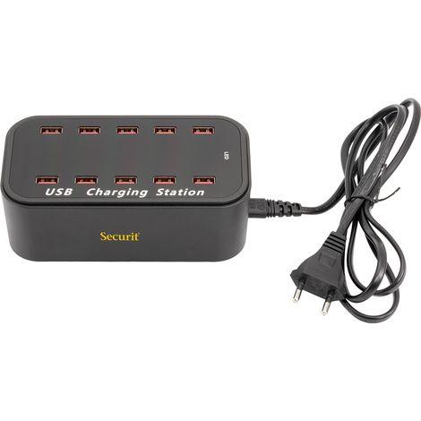 LED multi-chargeur. Charge 10 USB en même temps, port USB sur une seule prise secteur - Securit