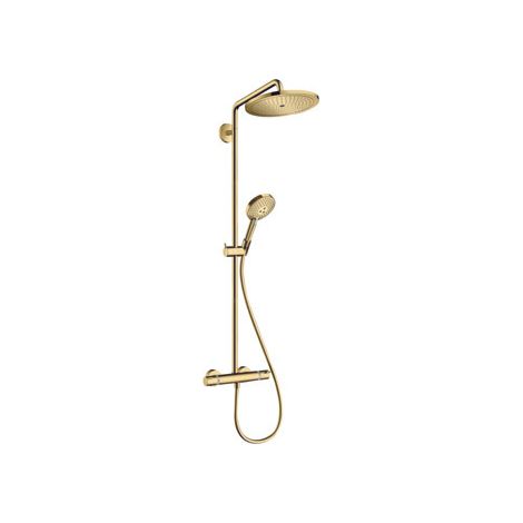 Hansgrohe Croma Select S - Duschsäule Showerpipe 280 mit Thermostatbatterie, EcoSmart, Gold poliert 26891990 (1/3)