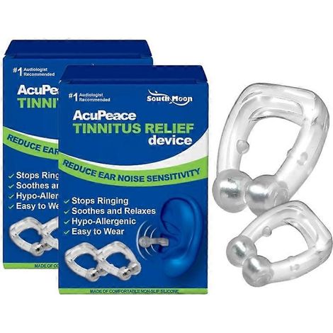 Lot de 4 pinces auriculaires magnétiques portables pour acouphènes, manchons anti-acouphènes, bouchons pour bourdonnements d'oreilles, outil pour apaiser les oreilles, kit d'acouphènes, pression auric (1/5)