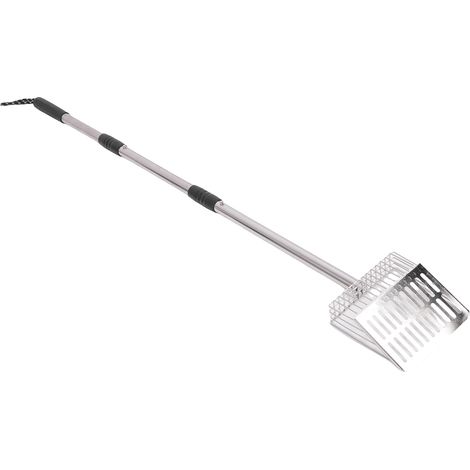 Pelle à litière en métal pour chat, manche long, robuste, en acier inoxydable, 3 sections amovibles, pour poulailler. (1/5)