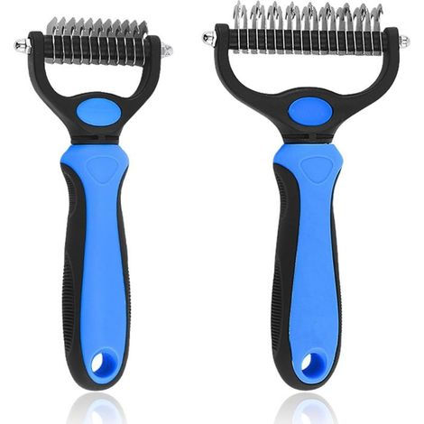 Lot de 2 brosses à poils d'animaux, outils d'épilation double face, brosses de toilettage pour animaux de compagnie, peignes d'épilation des poils d'animaux, accessoires pour animaux de compagnie (1/4)