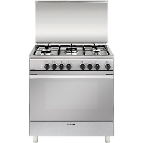 Glem Gas U855MI6 cocina Cocina independiente Eléctrico Encimera de gas Acero inoxidable