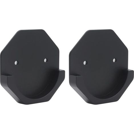 2 Pcs Support Tringle a Rideaux Sans Percage Accroche Tringle Fixation Tringle Rideau Support Barre Rideau Attache Tringle Porte Tringle Rideau Crochet pour Tringle Rideau (Hexagone noir)