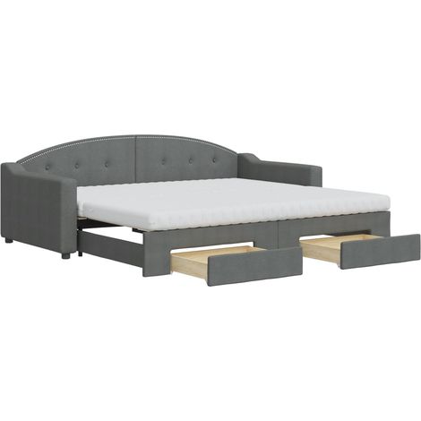 Maison Exclusive - Divano Letto Estraibile Cassetti Grigio Scuro 90x200cm Tessuto