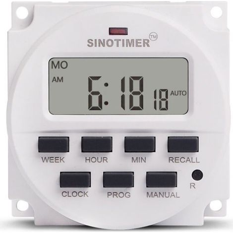 Minuterie Programmable - 6 V CC - Relais 10 A - Pour Éclairage LED Et Systèmes Solaires - Montage DIN Ou Mural - Unité (1/4)