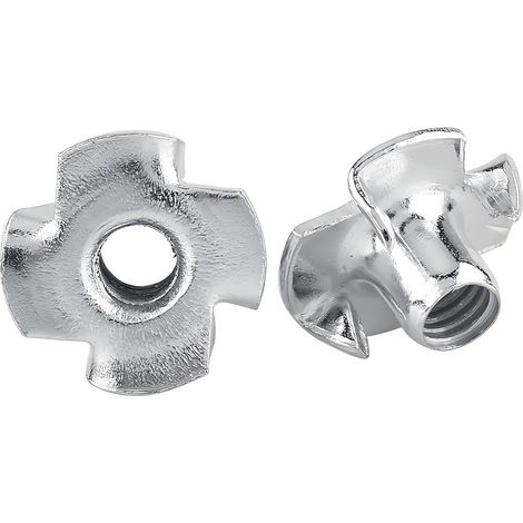 ÉCrou En T En Acier Au Carbone Zingué Ensemble D éCrous En T éCrous En T à Quatre Dents Pour Meubles de Menuiserie Ensembles de Boulons à M3 x 50 (1/4)