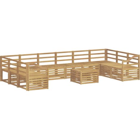 Set di divani da esterno 11 pz 10-Posti Bianco vidaXL (1/5)