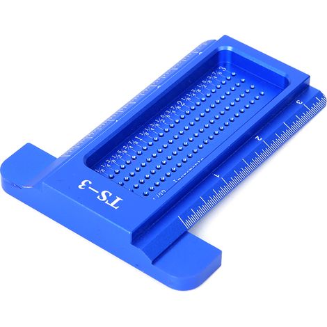 Règle en alliage d'aluminium TS-3, outil de mesure pour le travail du bois, mini-traceur, accessoire de quincaillerie, bleu (1/5)