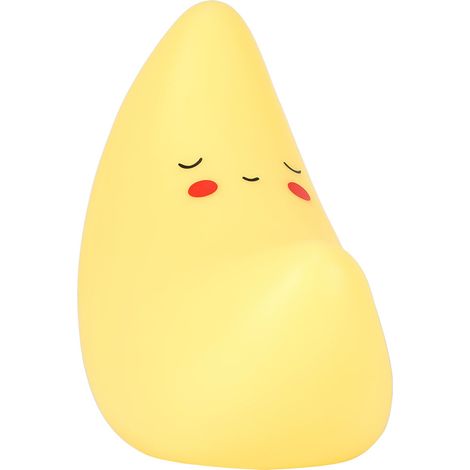Silicone jaune mignon lune forme LED veilleuse décoration lampe pour chambre d'enfants chambre jaune (1/5)
