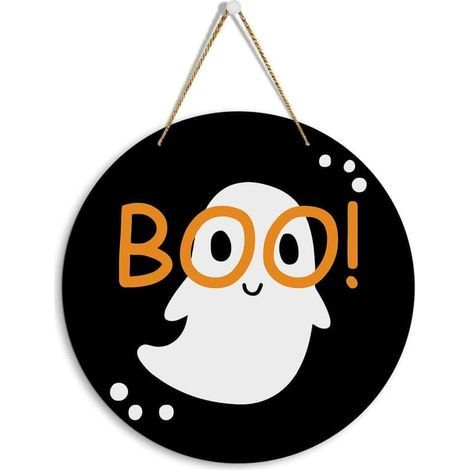 Décorations d'Halloween pour l'intérieur : Panneau mural « Joyeux Halloween » 30 x 30 cm – Décoration fantôme effrayante pour la maison, le bureau et la salle de jeux BB (1/5)