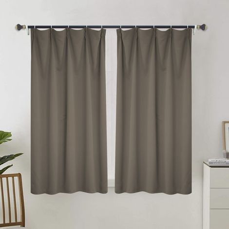 Rideau occultant pour salon, rideau isolant thermique, rideau à œillets, adapté aux portes-fenêtres (2 pièces, 100 x 110 cm).