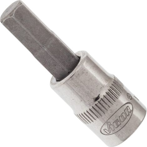 VIGOR Innenvierkant Antrieb 6,3 = 1/4 Zoll Schraubendreher-Einsatz Innensechskant-Profil V2433N ∙ Vierkant hohl 6,3 mm (1/4 Zoll) ∙ Innen-Sechskant Profil ∙ 6 ∙ Gesamtlänge: 38 mm (1/3)