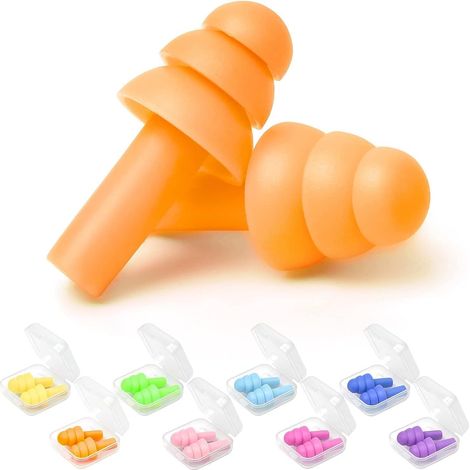Bouchons d'oreilles antibruit pour dormir - Bouchons d'oreilles réutilisables - Bouchons d'oreilles en silicone ultra-doux adaptés pour dormir, nager, ronfler, assister à des concerts, travailler et d (1/3)