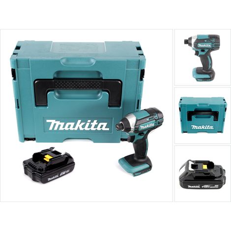Makita DTD 152 Y1J 18V Avvitatore ad impulsi a batteria in valigetta Makpac + 1x Batteria BL 1815 N 1,5 Ah - senza caricatore